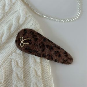 Korean Style Plush Leopard Print Hair Clips Womens Side Bangs BB Clips Fashionable Hair Accessories Fresh out New Unique
