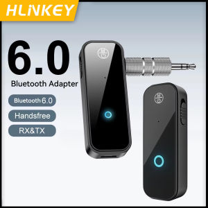 HLINKEY Bluetooth 6.0 Transmitter Receiver Adapter Wireless Audio For Car Music Headphone Speaker 3.5mm Jack AUX Wireless Audio Adapter