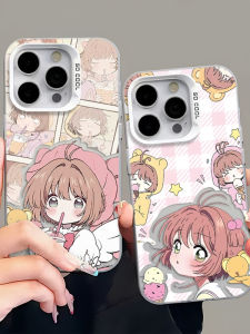 Couples Milk Tea Small Sakura Phone Case Protective Cover for Apple 16 pro iPhone 15 OnePlus 13 Xiaomi 15 Redmi K80 Honor 300 Meizu 21