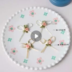 20pcs/pack 4.5cm rosebud bow wedding box decoration christmas festival headdress cake accessories diy/J007