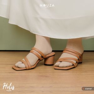 Sandal Heels Mouza Shoes Holis - Desain Elegan dengan Hak 5 cm | Nyaman dan Anti Licin | Size 36-41 | 4 Varian Warna: Black Camel Maroon Latte