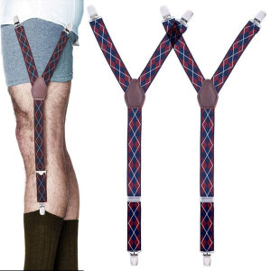 Men Garters Shirt Stays Non-Slip with Locking Clamps and Adjustable Elastic Straps for Uniform Shirts