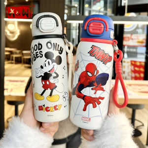 X&W Disney Stainless Steel Childrens Insulated Water Bottle  Insulated Straw Cup Leak Proof Outdoor Sports Camping Water Bottle