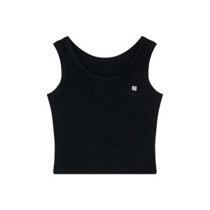 NIHAOKANONG | Áo Camisole Co Dãn Phù Hợp Đa Năng Chữ In Khối Màu Hoa Kỳ Retro Đơn Giản
