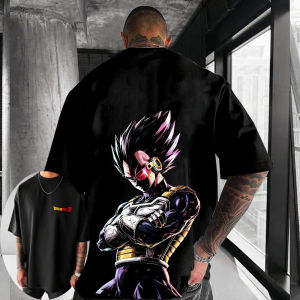 Bandai | Dragon Ball Summer Mens T-Shirt Japanese Anime Vegeta Autumn Fashion Harajuku Boy Childrens Parent-Child Trend Short Sleeve