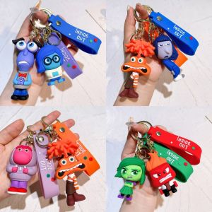 OKKFINE ตุ๊กตาภายในออก พวงกุญแจจี้ห้อย สร้างสรรค์และสร้างสรรค์ 3D ลายการ์ตูน พวงกุญแจคู่คู่ กระเป๋าสำหรับนักเรียน เครื่องประดับกระเป๋าเสน่ห์ อุปกรณ์เสริมกระเป๋าเป้สะพายหลัง