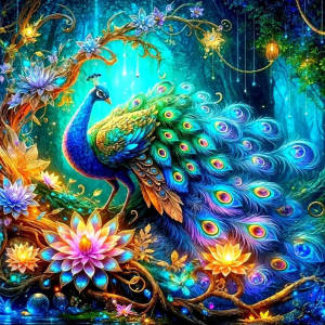 Huacan New Arrivals 2025 Diamond Painting Peacock Flower Diamond Mosaic Animal Complete Kit Craft Kit
