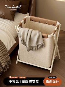 High Capacity Retro Style Laundry Basket Popular Internet Red Bathroom Home Use Dirty Clothes Storage Basket Family Organizer