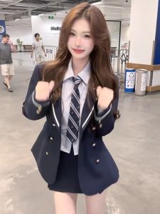 DUOMIAOTU | Winter Korean Style JK Uniform Dress Set
