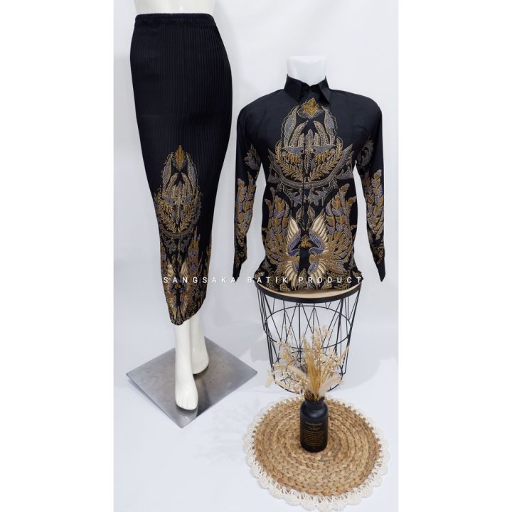 COUPLE KEMEJA BATIK PREMIUM ROK LILIT/BATIK COUPLE PASANGAN/BAJU PESTA COUPLE