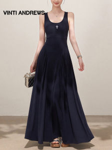 Fashionable U-neck Sleeveless Slimming Maxi Dress