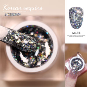 Vendeeni 15 Colors Glitter Sequins Gel Nail Polish Semi Permanent UV Soak Off Gel Varnish Hybrid Shiny Gel Lacquer For Nail Art