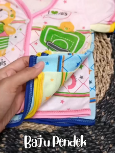 Baju Bayi Lengan Pendek Newborn – Kaos Harian Isi 6/12 Pcs | Baju Motif Random Warna Netral