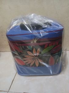 TAS TENONG PERSEGI BIRU UKURAN 10 LITER BERAS ONDANGAN FULL LAPISAN FULL BUSA EVA MOTIF RANDUM YA KK