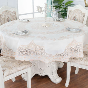 Bàn Tròn PVC Chống Thấm Nước Chống Cháy Dầu Vải Bàn Ăn Chống Thấm Không Cần Giặt Vải Bàn Tròn PVC Kiểu Châu Âu Cho Gia Đình