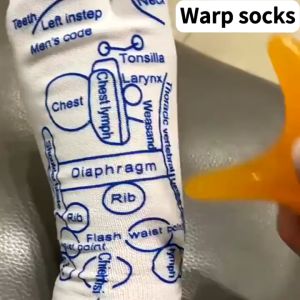 O-New 3pcs Foot Reflexology Acupressure Massage Socks Acupoint Illustrated Socks Acupoint Socks Foot Massage Health Care Meridian Acupoint Diagram with Stick