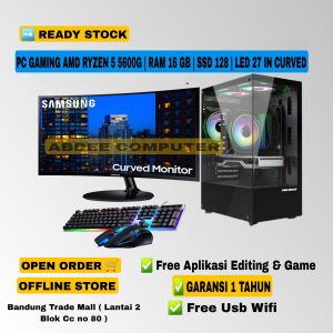 Pc Gaming Fullset Amd Ryzen 5 5600G | Ram 16 Gb Ddr4 | Ssd 128 Gb | Monitor 27 In curved Samsung