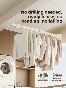 Hole-free Extendable Wall-mounted Clothes Drying Rack