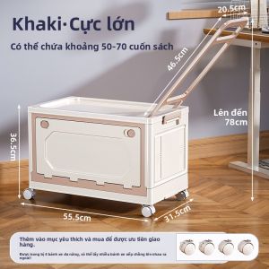 MEIZHUFU | Hộp Đựng Sách Gập Đỡ Có Bánh Xe
