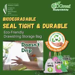 Biodegradable  Drawstring Bag (Multi-purpose carrier plastic bag) 3 Sizes (S M L)