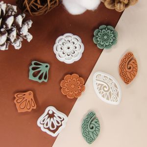 3Pcs Floral & Bohemian Polymer Clay Cutters Set Flower & Oval Shaped Molds for DIY Earrings & Jewelry