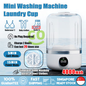 🇸🇬[READY STOCK] Portable Mini Washing Machine Cordless Small Laundry Machine For Underwear And Socks Travel Home Dormitory