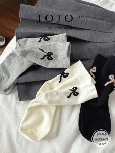 JOJOs L PD Childrens Butterfly Knot Mid-Calf Socks Womens Summer Japanese Style Polyester Moisture Wicking Home Comfort Stockings