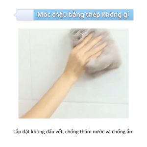 Móc Dán Tường Treo Chậu  Thau  Thớt Đồ dùng phòng tắm Nhà bếp  - Inox thép không gỉ keo dính siêu chắc GA625