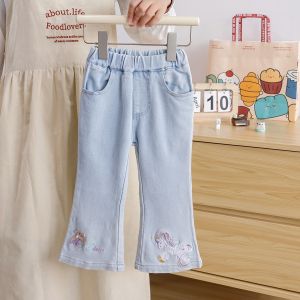 Embroidered Girls Jeans Pants