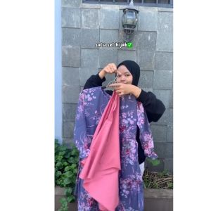 Gaudy - Syahila Dress Anak Perempuan Baju Gamis Kids Set Hijab Umur 7-13 Tahun