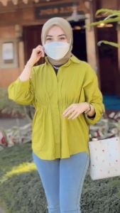 KEMEJA KERUT DEPAN WANITA | ALIYA SHIRT KERUT DEPAN KOREAN STYLE