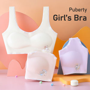 Kuchar sợi vitcô không đường may bé Áo ngực cho bé gái 8-12 tuổi vest không gọng đồ lót phát triển tuổi dậy thì đào tạo ngực với miếng đệm