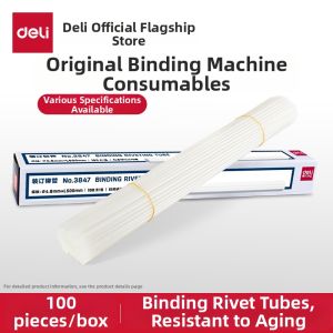 deli | Financial Transparent Plastic Nylon Riveting & Binding Tubes