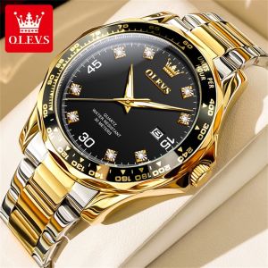 OLEVS 9988 Original Quartz Watch for Men Green Water Ghost Series Luxury Man Watch Luminous Calendar Waterproof Mens Wristwatch