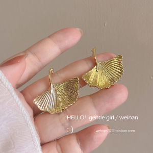 Golden Matte Silver Maple Leaf Petal Mosquito Coil Tray Earrings Womens Autumn Winter Fashion Jewelry Alloy Plated Silver