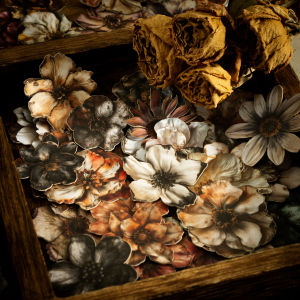 100 Sheets Vintage Flowers PET Sticker Package Plant Theme DIY Diary Background Decoration Album Scrapbooking Stickers