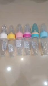 BOTOL MPASI BAYI MAKANAN PENDAMPING ASI DENGAN TUTUP BENTUK SENDOK BAHAN SILIKON BPA FREE