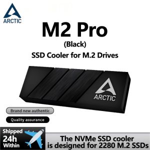 Arctic | ARCTIC M2 Pro Black heatsink Cooler for M.2 2280 SSD Compatible with PC & Gaming Consoles for Dual and Single-Sided SSDs
