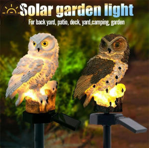 【High Quality+in Stock】Solar Powered Owl Floor Lamp Outdoor LED Lamp Garden Lamp Post Waterproof Solar Powered Walkway Decoration Lantern
