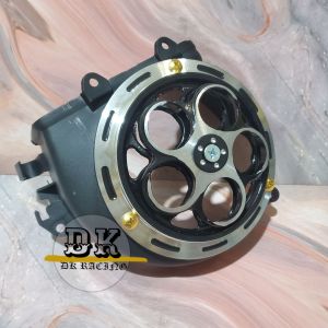 Tutup-Cover-Pelindung Kipas Magnet-Mesin Beat FI/Spacy F1/Scoopy FI Plus Spiner Vesmet Full CNC