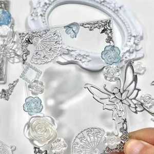 DIY Accessory Kit: Butterfly Pearl Rose Flower Resin Metal Tree Material for Chandelier Handmade Crafting