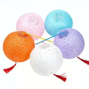 1230cm China Round Hollow Paper Lantern 9 Color Hollow Paper Lanterns Wedding Lanterns Paper Lampshade Holiday Party Supplies
