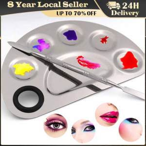 Makeup Mixing Palette Upgrad Stainless Steel Metal Mixing Tray with Spatula Artist Tool for Mixing Foundation Nail-Art