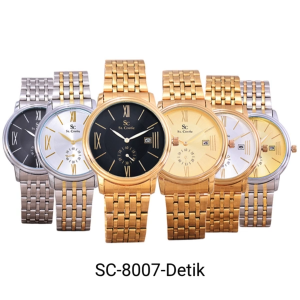 Jam Tangan Pria-Jam Anti Air Saint Costie-SC-48007G-Detik-RT-Stainless Stell Band-4U