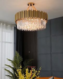 E14 LED Modern Gold Silver Crystal Dimmable Lustre Ceiling Lamp Ceiling Lights Chandeliers Lamparas De Techo For Living Room