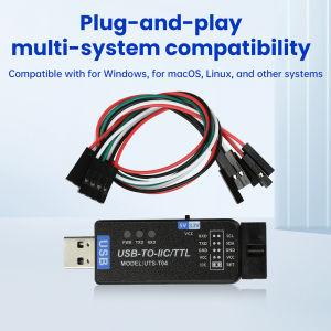 USB to IC2 IIC/TTL Serial Port UART 2-in-1 Communication Module CH341T Serial Port Flashing Downloader With 2 4P DuPont Cables