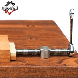 HOL Woodworking Desktop Clip Fast Fixed Clip Clamp Brass Fixture Vise for 19mm/20MM Hole Woodworking Benches Joinery Carpenter Tool