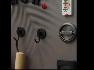 Strong Magnetic Hook Push Pin Porte-serviettes Décoratif Iron Door Hanger Kitchen Magnetics Hook Rubber Coating Protective