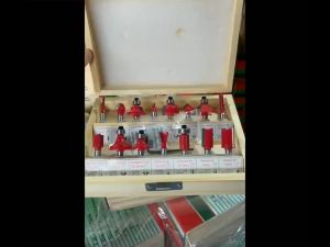 【Cash on delivery】Tungsten alloy 15pcs 1/4 Inch Router Bit Set Trimming Straight 1/4 Shank Milling Cutter for Wood Bearing Cove Box Bit Tungsten Woodworking