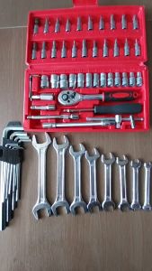 Paket Bongkar - Kunci Shock Set 46 Pcs Full Lengkap Steel Socket Tool Kit Kunci Pas Ring 8 Pcs Diamond 6-22mm Kunci L Panjang Motor Mobil BEST SELLER